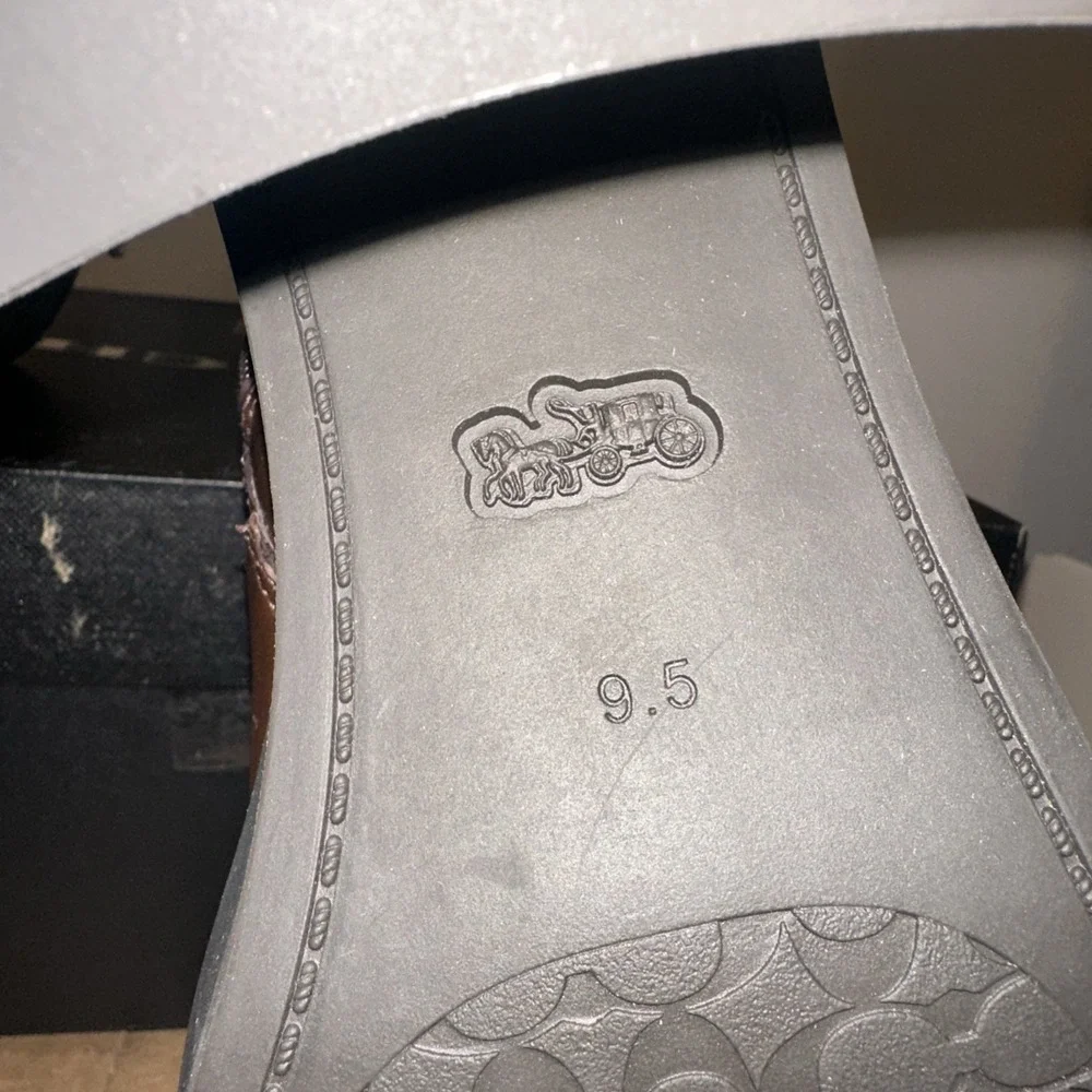 COACH Women Size 9.5B Sculpted C Leather Booties Maple Classic Sporty - Picture 13 of 16